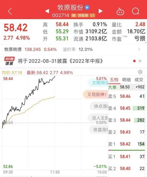 温氏股份：预计去年净利润90亿元–95亿元，同比扭亏为盈