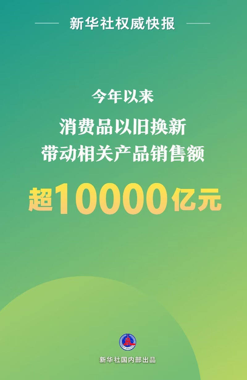 商务部：以旧换新带动相关产品销售额超1.3万亿元