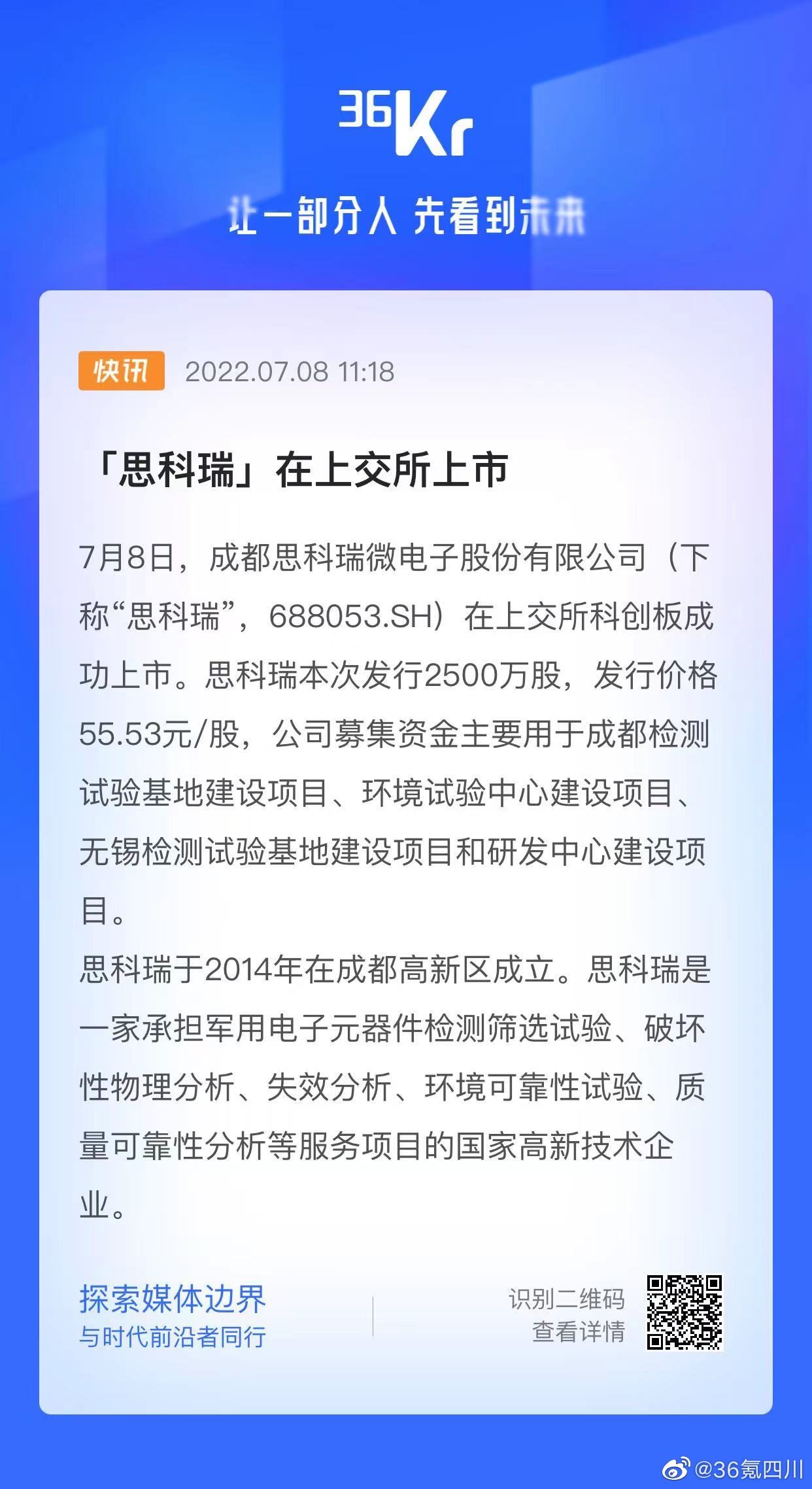 思科瑞（688053）被证监会立案，股民可索赔