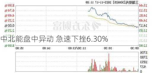 中北能盘中异动 下午盘股价大涨5.10%报0.295美元