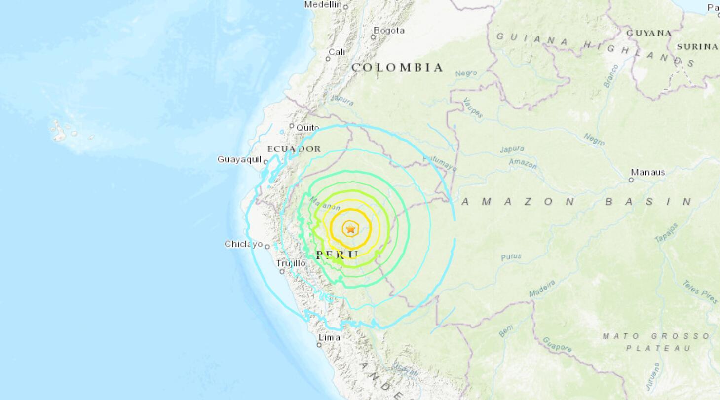 秘鲁东南部地区发生5.3级地震